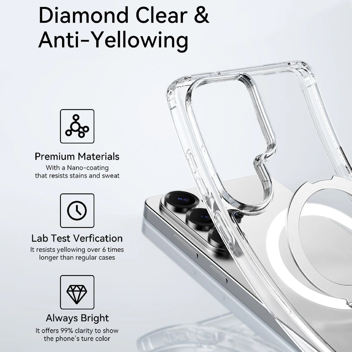 Raptic Air Stand Magnetic Case for Samsung Galaxy S26 Ultra - 10 ft Drop Protection with Build-in Kickstand