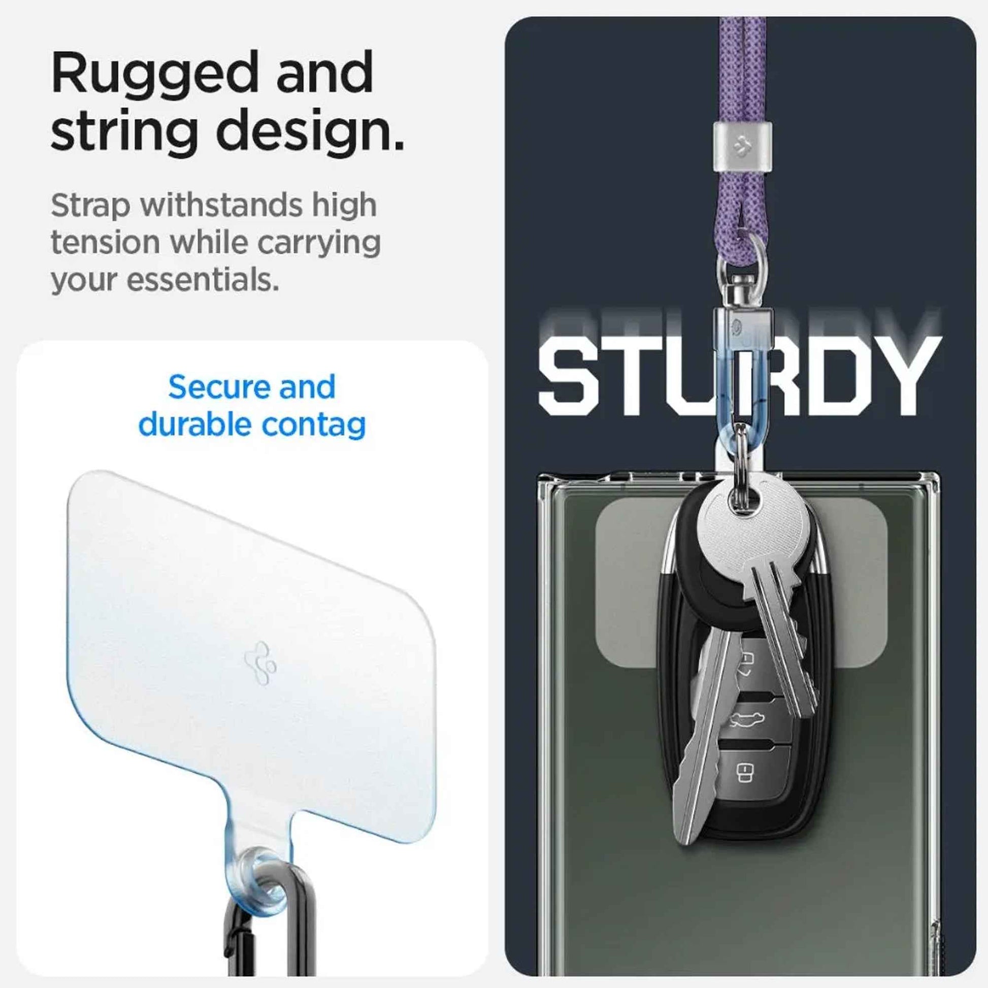 Spigen Universal Phone Lanyard Set 2pcs ( CrossBody Strap + Wrist Strap With ConTag )