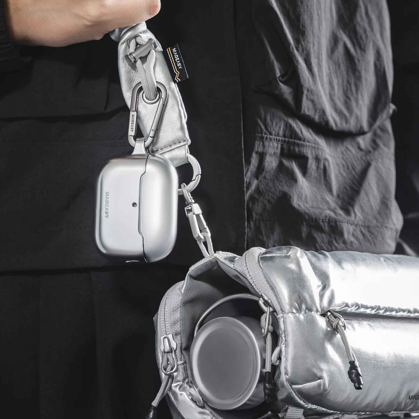 Mageasy Skin for AirPods Pro 3 - Soft-touch Coating Case with Detachable Carabiner Included