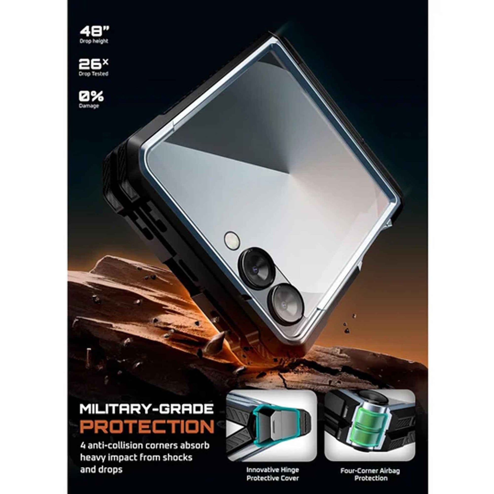 [ Samsung Galaxy Z Flip 7 ] SUPCASE UB Grip with  Build-in Screen Protector Hinge Kickstand and Magnetic Case