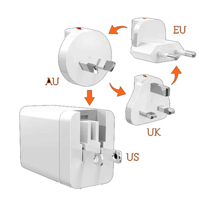 STM Goods 65W Three PORT PD 3.0 (USB-C x2 & USB-A) Universal Travel Power Adapter