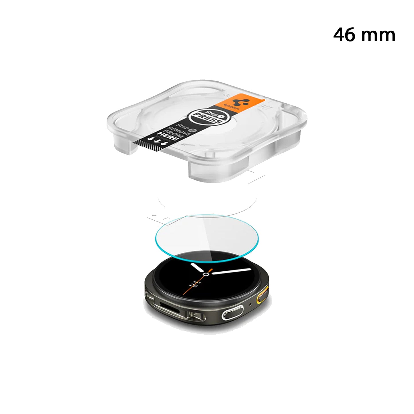 [ 2 Pack ] SPIGEN GLAS.tR EZ Fit Screen Protector for Samsung Galaxy Watch 8 / 8 Classic ( 46mm / 44mm / 40mm) with Installation Tray