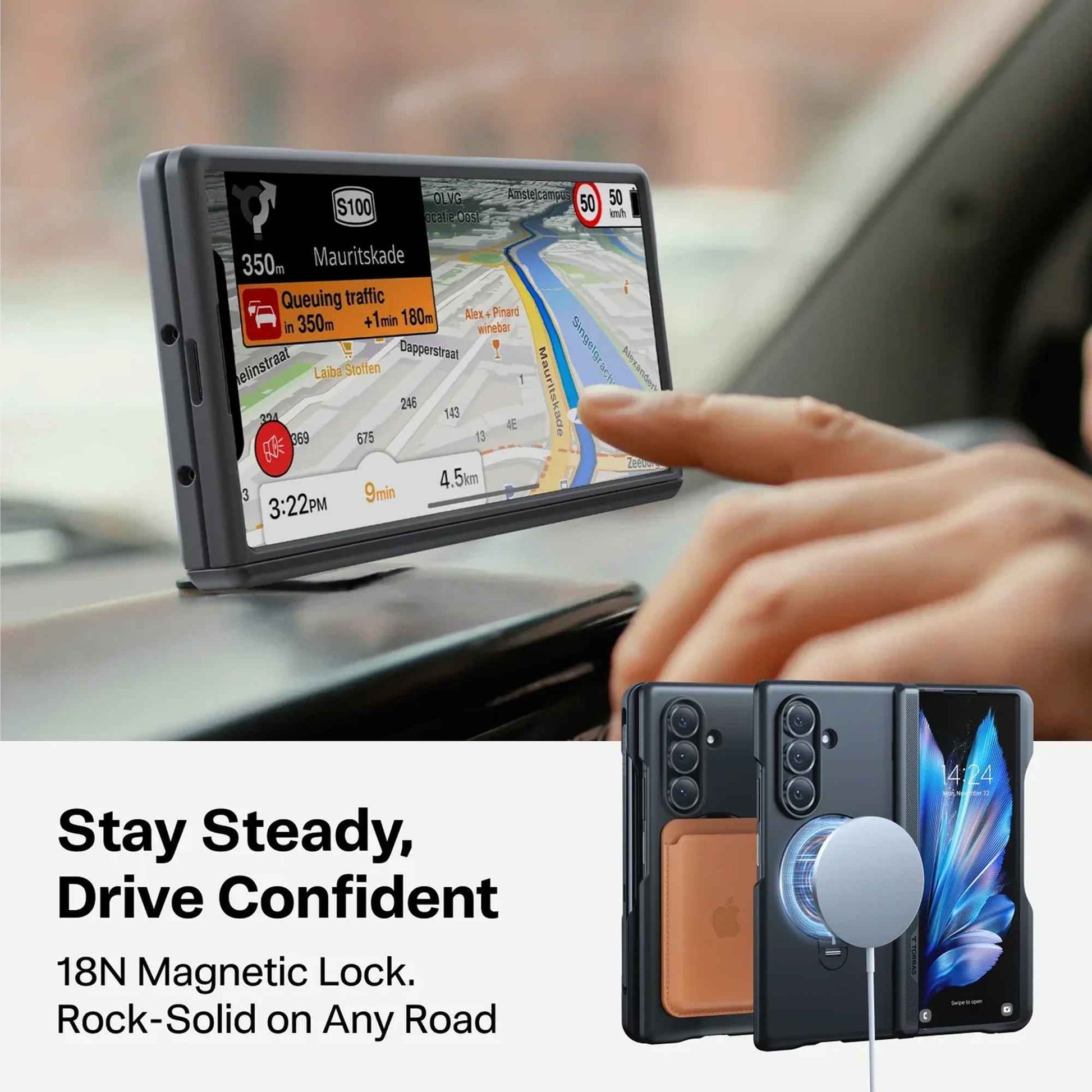 TORRAS Ostand Q3 Spin for Samsung Galaxy Z Fold 7 - Magnetic Case with Hinge Cover