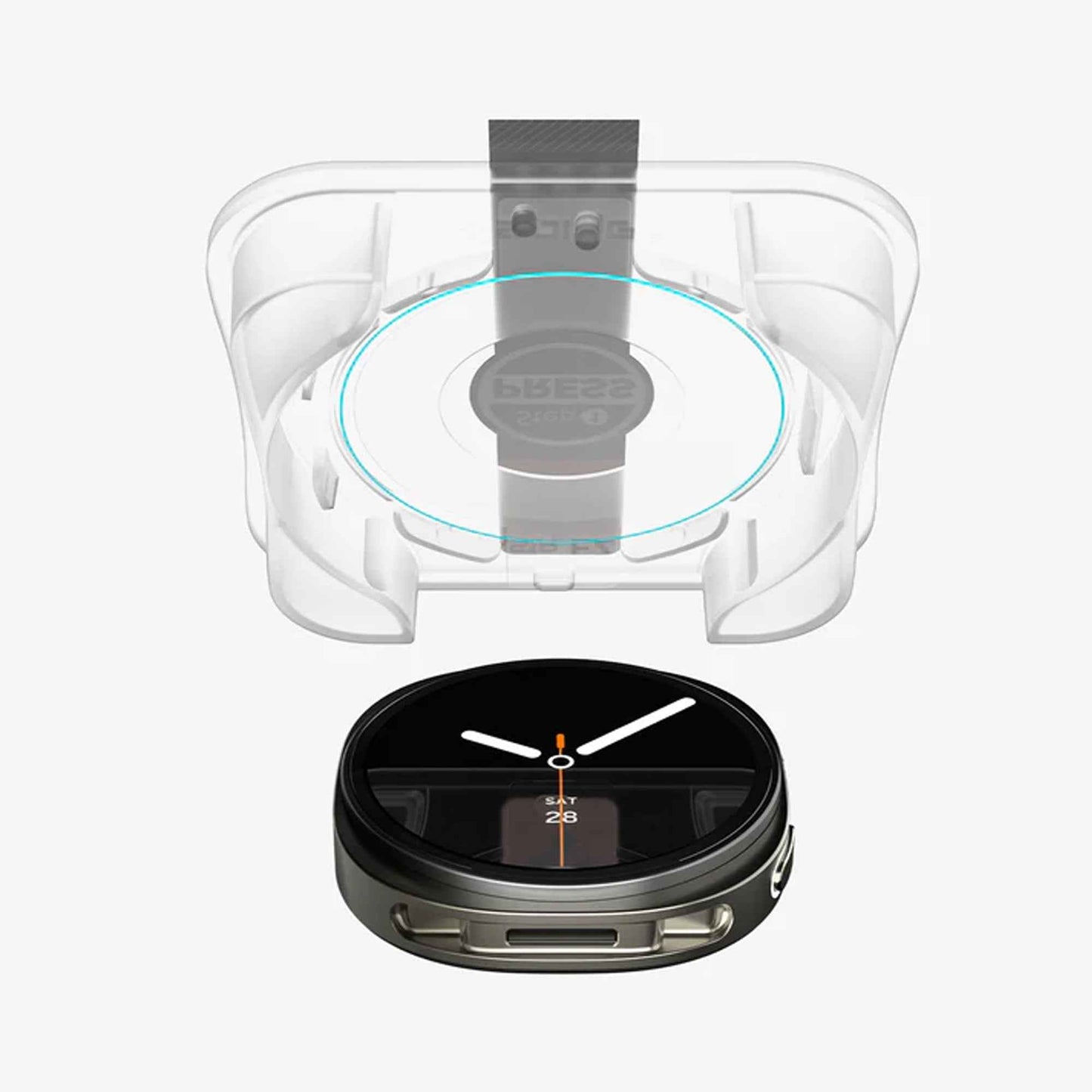 [ 2 Pack ] SPIGEN GLAS.tR EZ Fit Screen Protector for Samsung Galaxy Watch 8 / 8 Classic ( 46mm / 44mm / 40mm) with Installation Tray