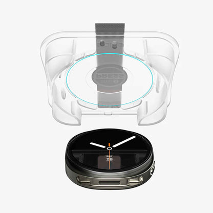 [ 2 Pack ] SPIGEN GLAS.tR EZ Fit Screen Protector for Samsung Galaxy Watch 8 / 8 Classic ( 46mm / 44mm / 40mm) with Installation Tray