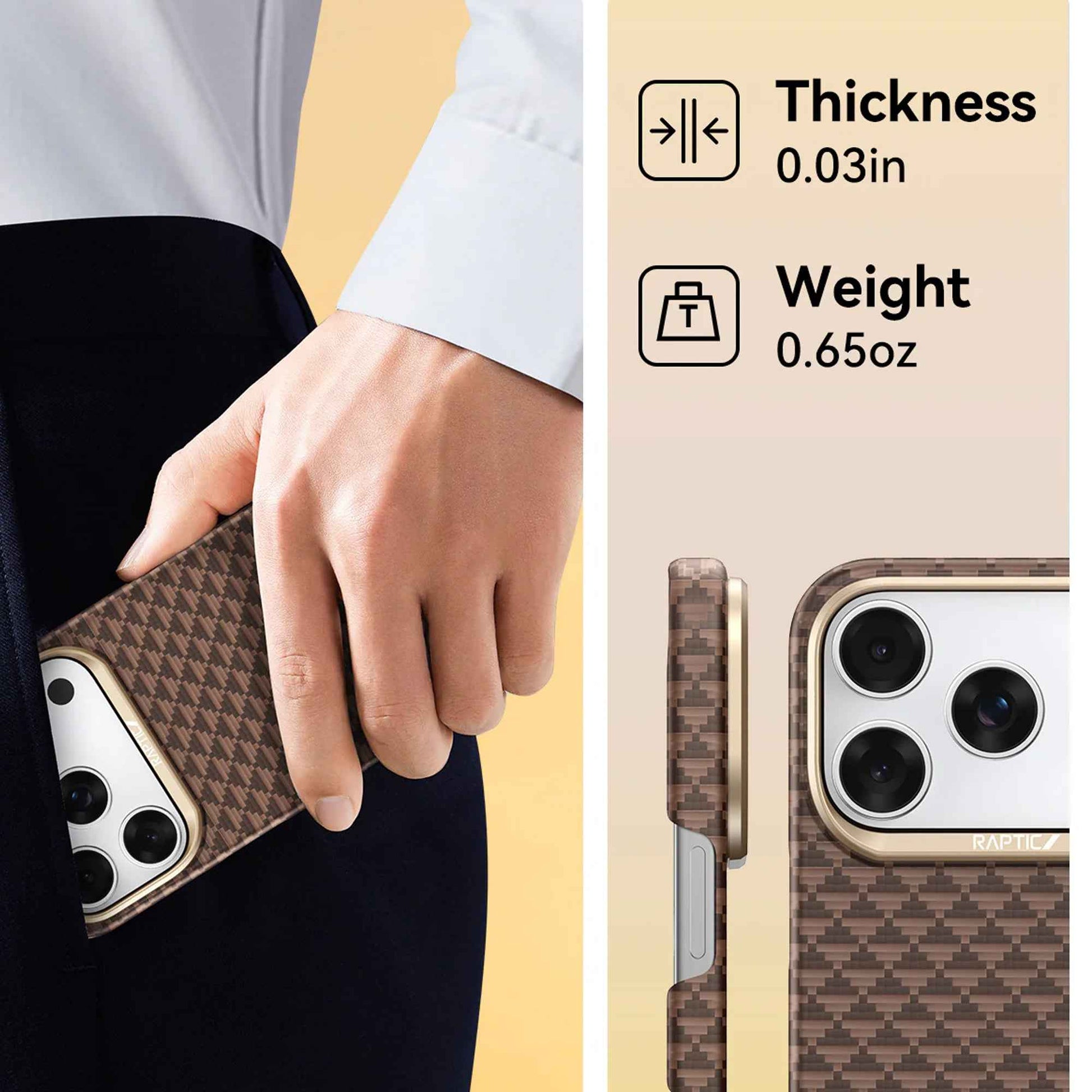 RAPTIC Aramid Fiber Skin-Origin for iPhone 17 Series - Magsafe Compatible Case