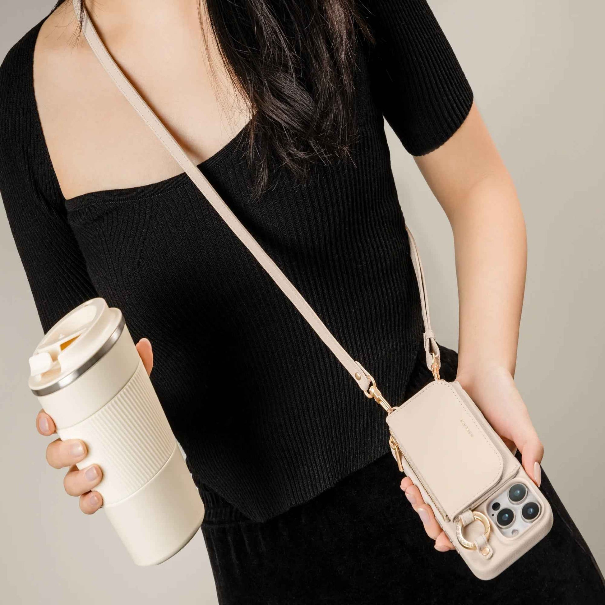 MAGEASY 12mm Classic Leather Strap with Strap Card ( 74.5 - 128 cm Adjustable Length )