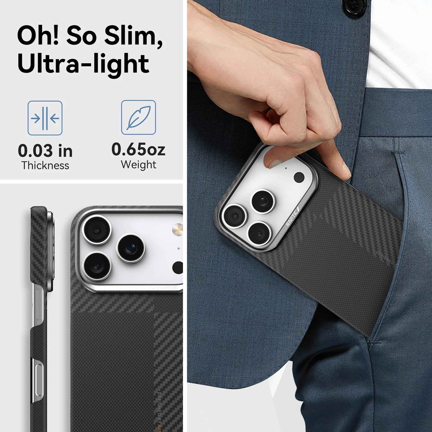 RAPTIC Aramid Fiber Geotik Magsafe Case for iPhone 17 Series - Mondrian