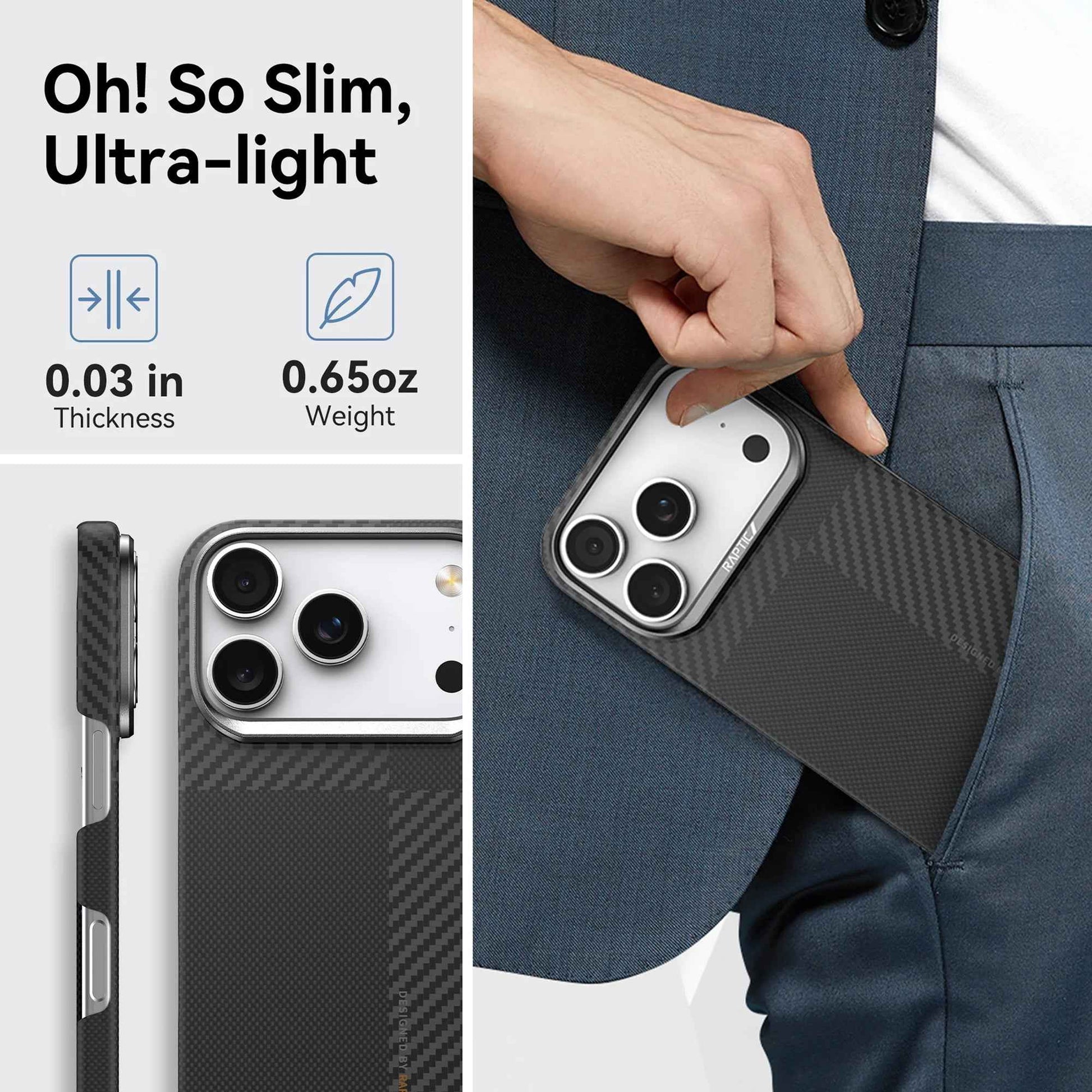 RAPTIC Aramid Fiber Geotik Magsafe Case for iPhone 17 Series - Mondrian