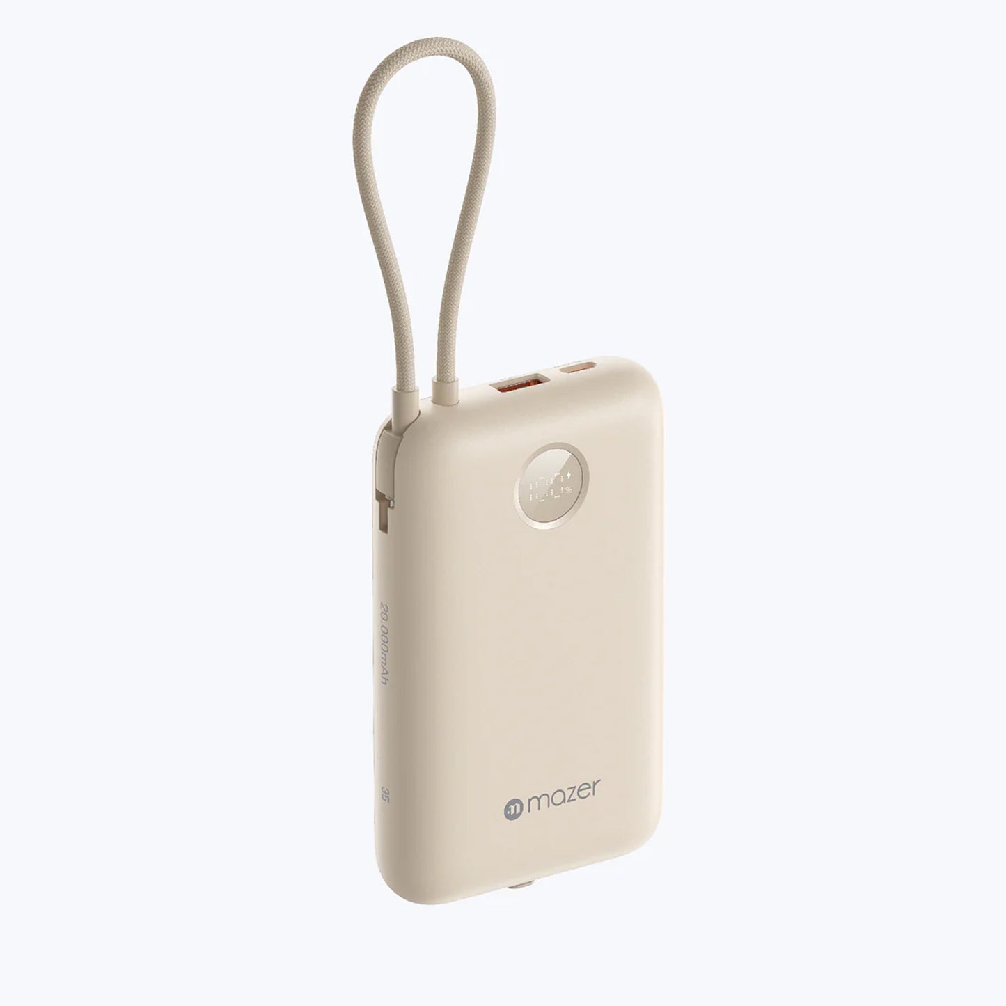 Mazer PowerCharge LINK 20000mAh Power Bank PD35W (Built-in USB-C + Lightning Cables)