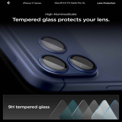 Spigen EzFit Optik Pro XL Lens Protector for iPhone 17 Pro Max / 17 Pro - Allignment Tray Included