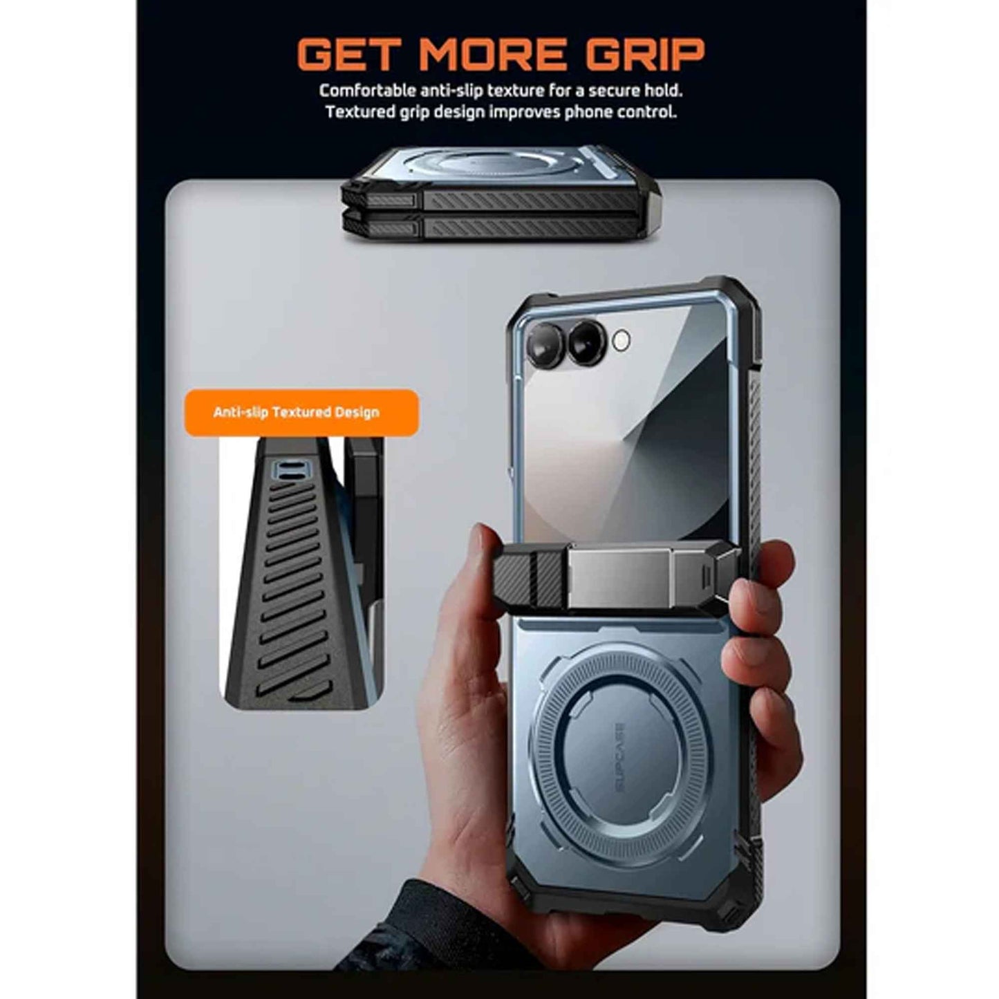[ Samsung Galaxy Z Flip 7 ] SUPCASE UB Grip with  Build-in Screen Protector Hinge Kickstand and Magnetic Case