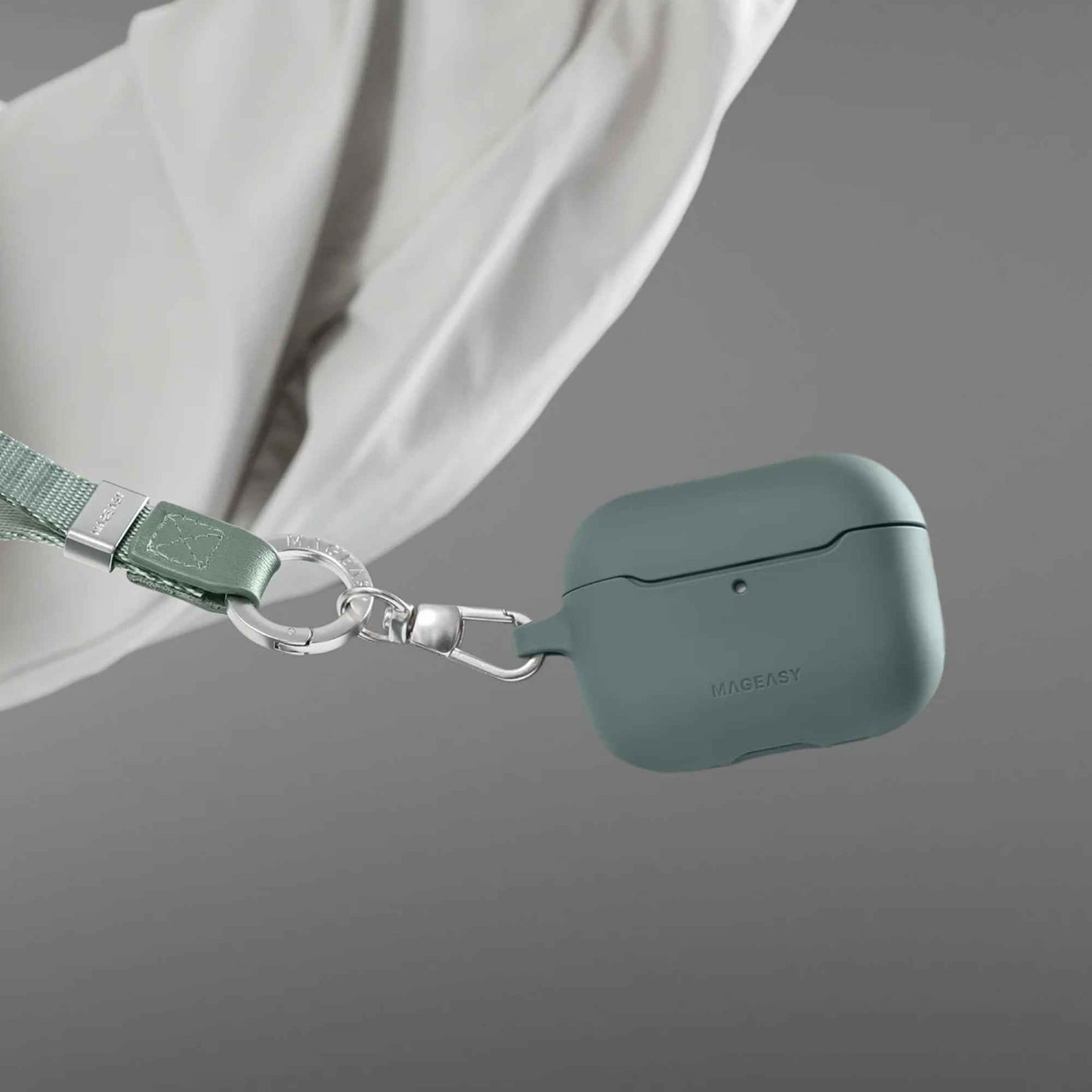 Mageasy Skin for AirPods Pro 3 - Soft-touch Coating Case with Detachable Carabiner Included