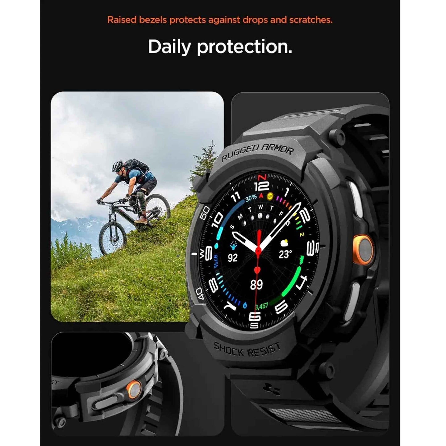 Spigen Rugged Armor Pro for Samsung Galaxy Watch 8 / 8 Classic ( 44mm / 46mm ) Case with Strap