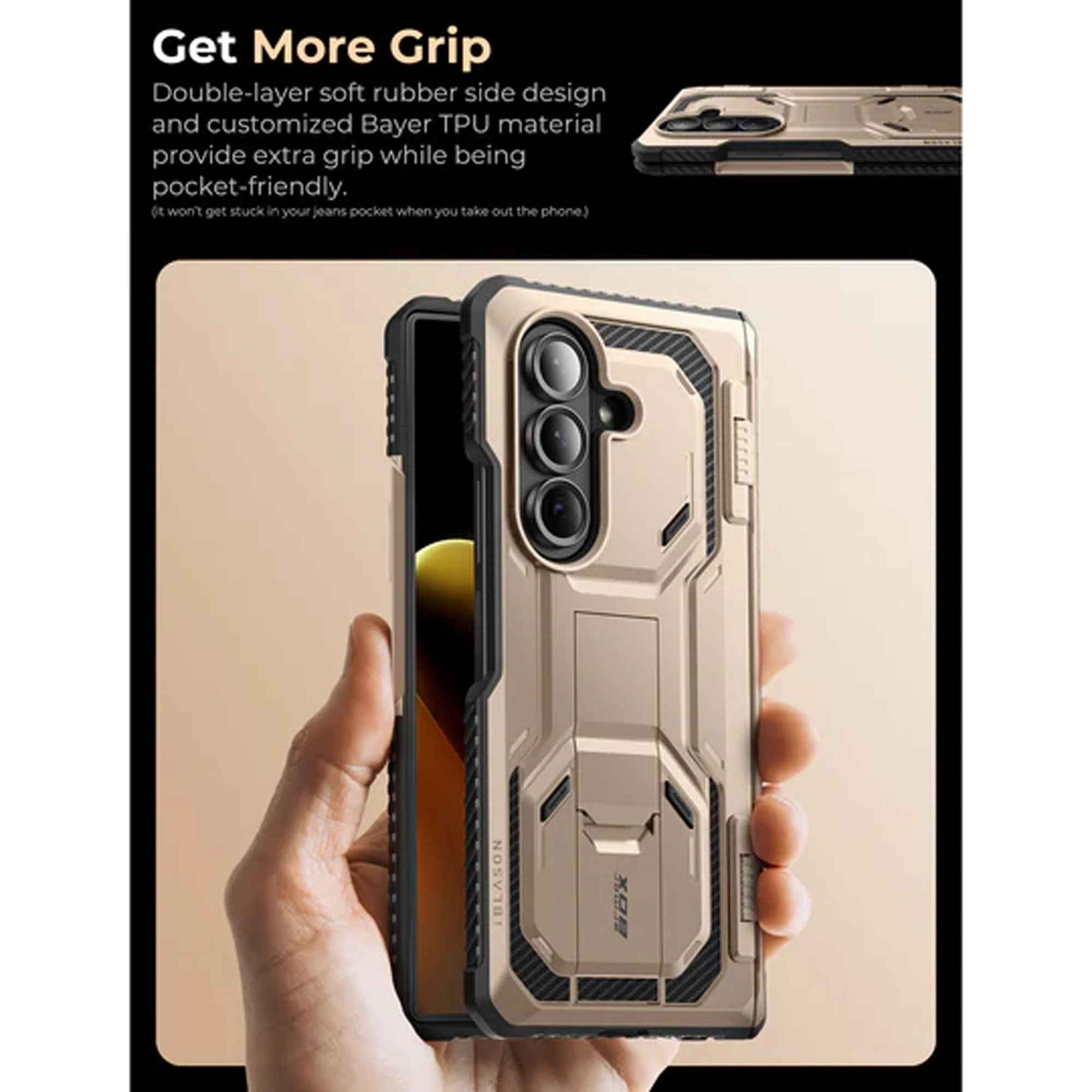 i-Blason Armorbox Case for Samsung Galaxy Z Fold 7 with Built-in Tempered Glass Screen Protector and Kickstand