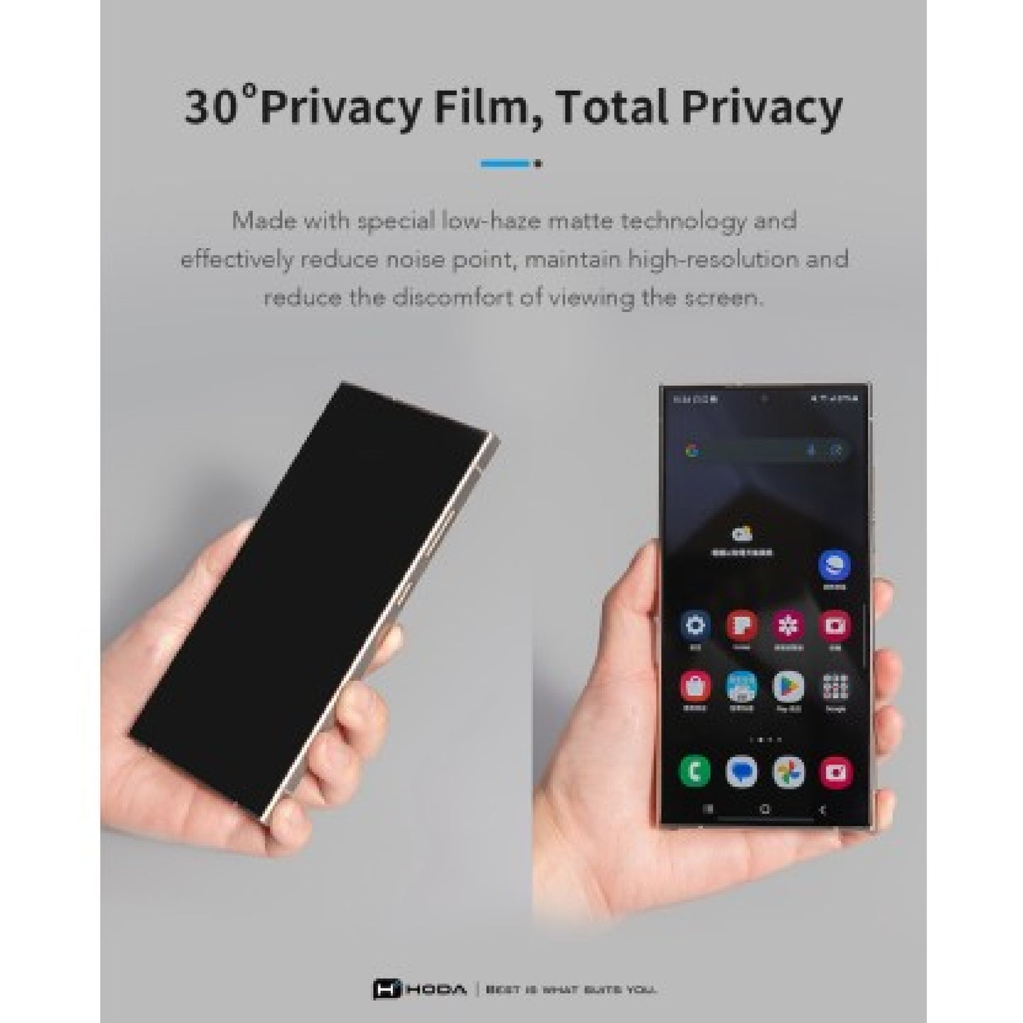 Hoda Anti-Peeper ( Privacy ) with Anti-Reflection for Samsung Galaxy S26 Ultra Full Coverage Tempered Glass Screen Protector