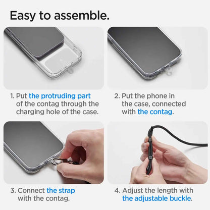 Spigen Universal Phone Lanyard Set 2pcs ( CrossBody Strap + Wrist Strap With ConTag )