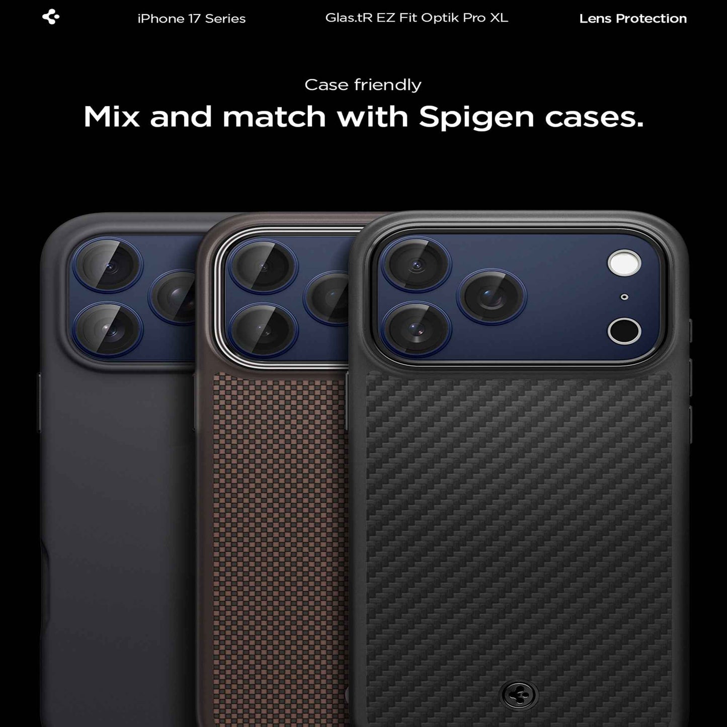 Spigen EzFit Optik Pro XL Lens Protector for iPhone 17 Pro Max / 17 Pro - Allignment Tray Included