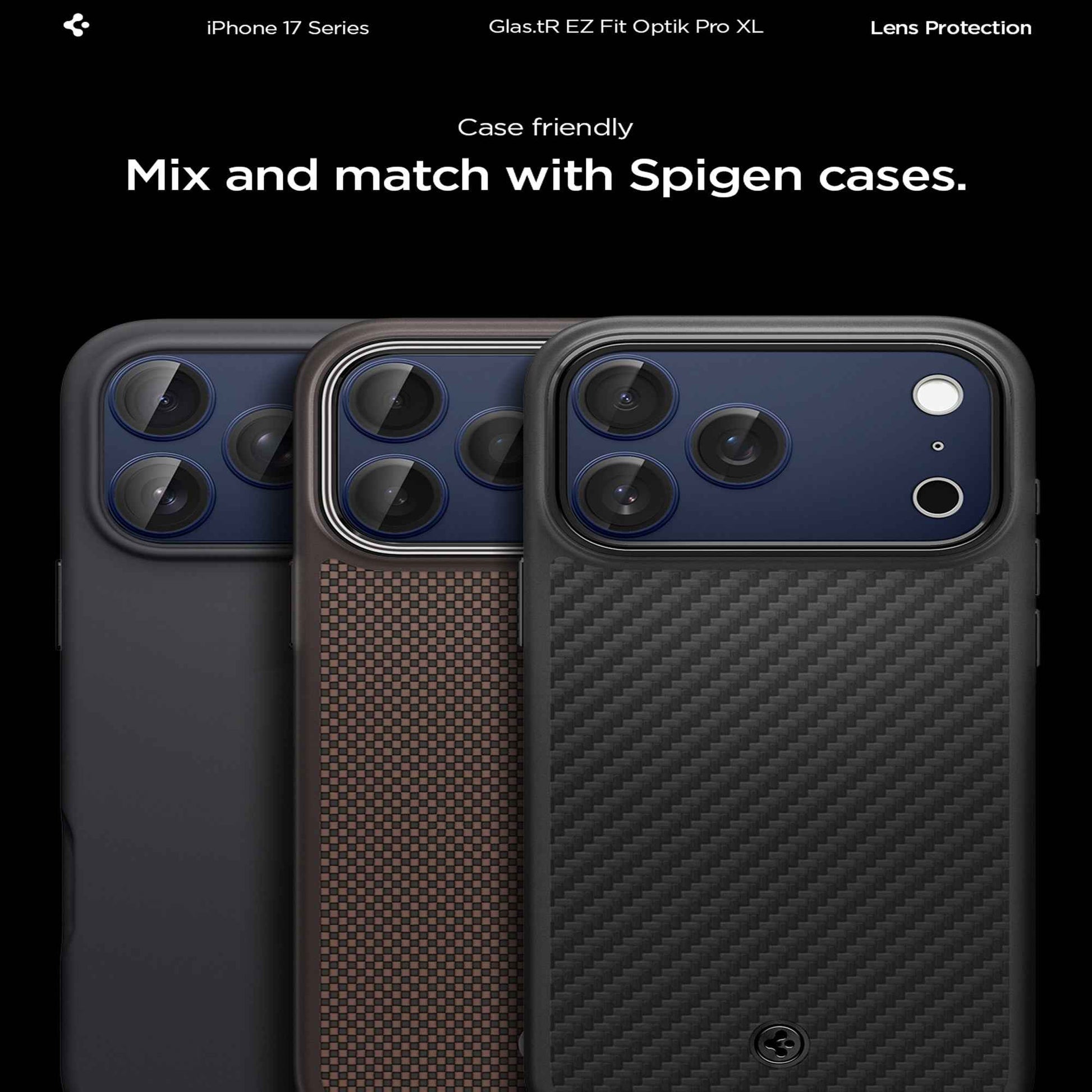 Spigen EzFit Optik Pro XL Lens Protector for iPhone 17 Pro Max / 17 Pro - Allignment Tray Included