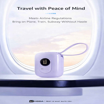 Hoda 10000mAh Build-In Dual Cable Power Bank with CCC Certified Fast Charging