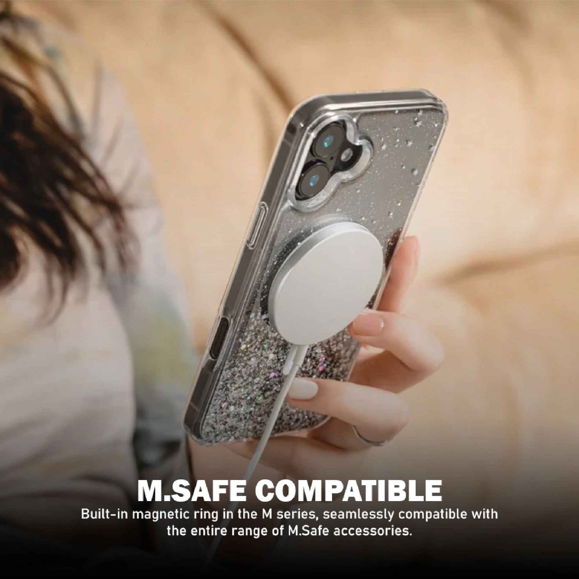 SwitchEasy Starfield M 3D Glitter Resin MagSafe Case for iPhone 16 Series - 10 Feet Drop Protection