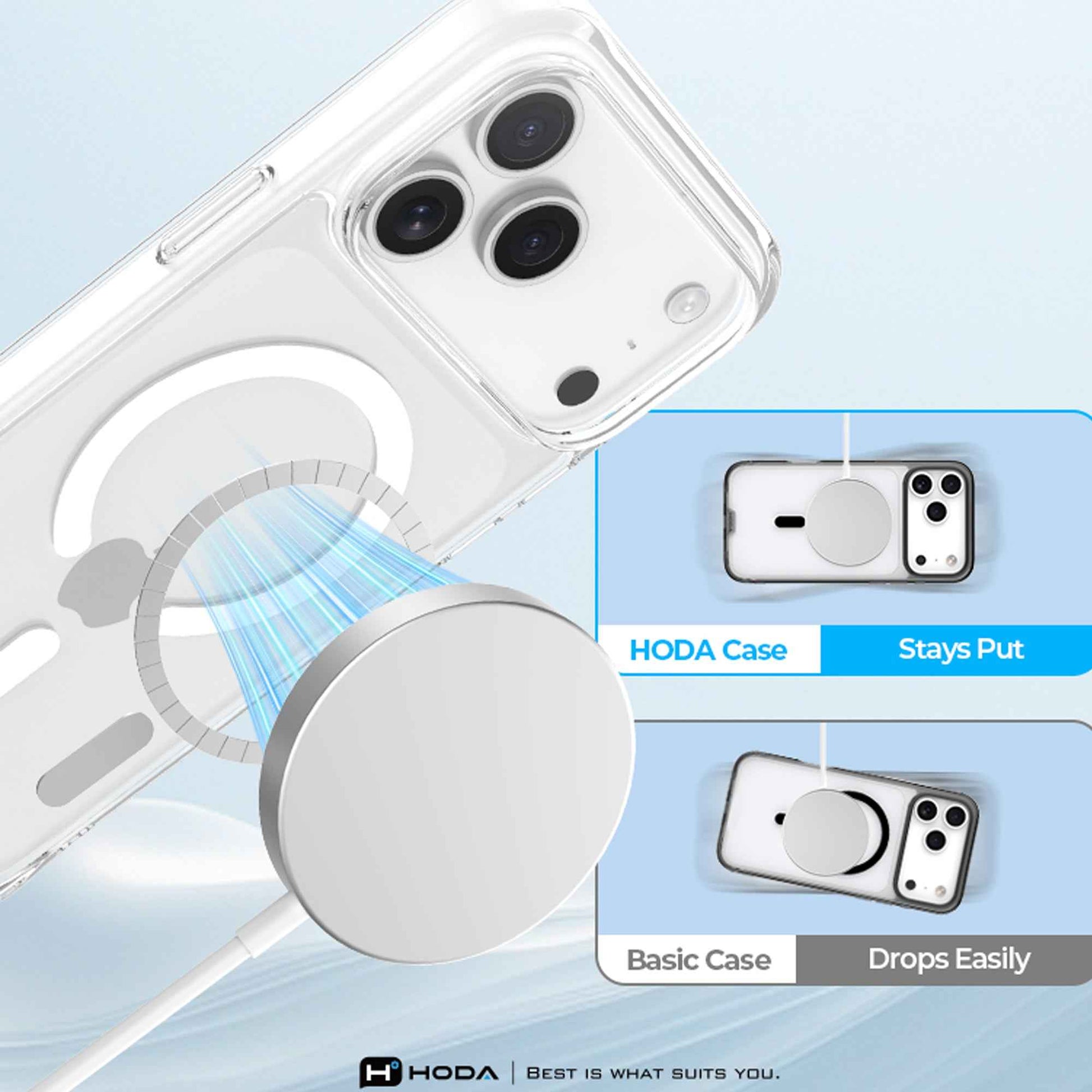 Hoda Crystal Pro for iPhone 17 Series - Military Standard Protection Case with MagSafe Compatible