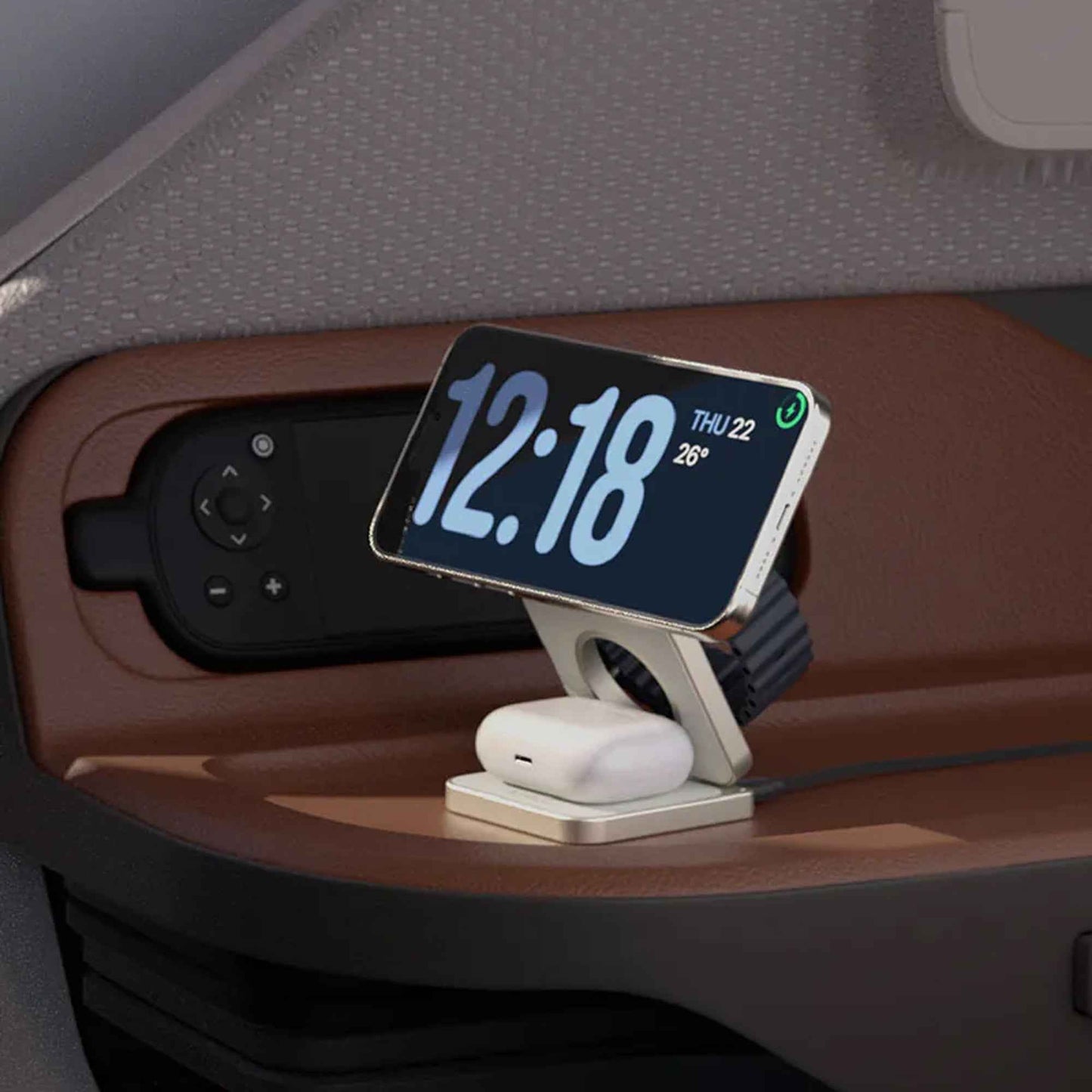 ADAM elements Mag 3 Pro Qi2 Magnetic 3-in-1 Foldable Travel Charging Station - Magnetic Ring Included