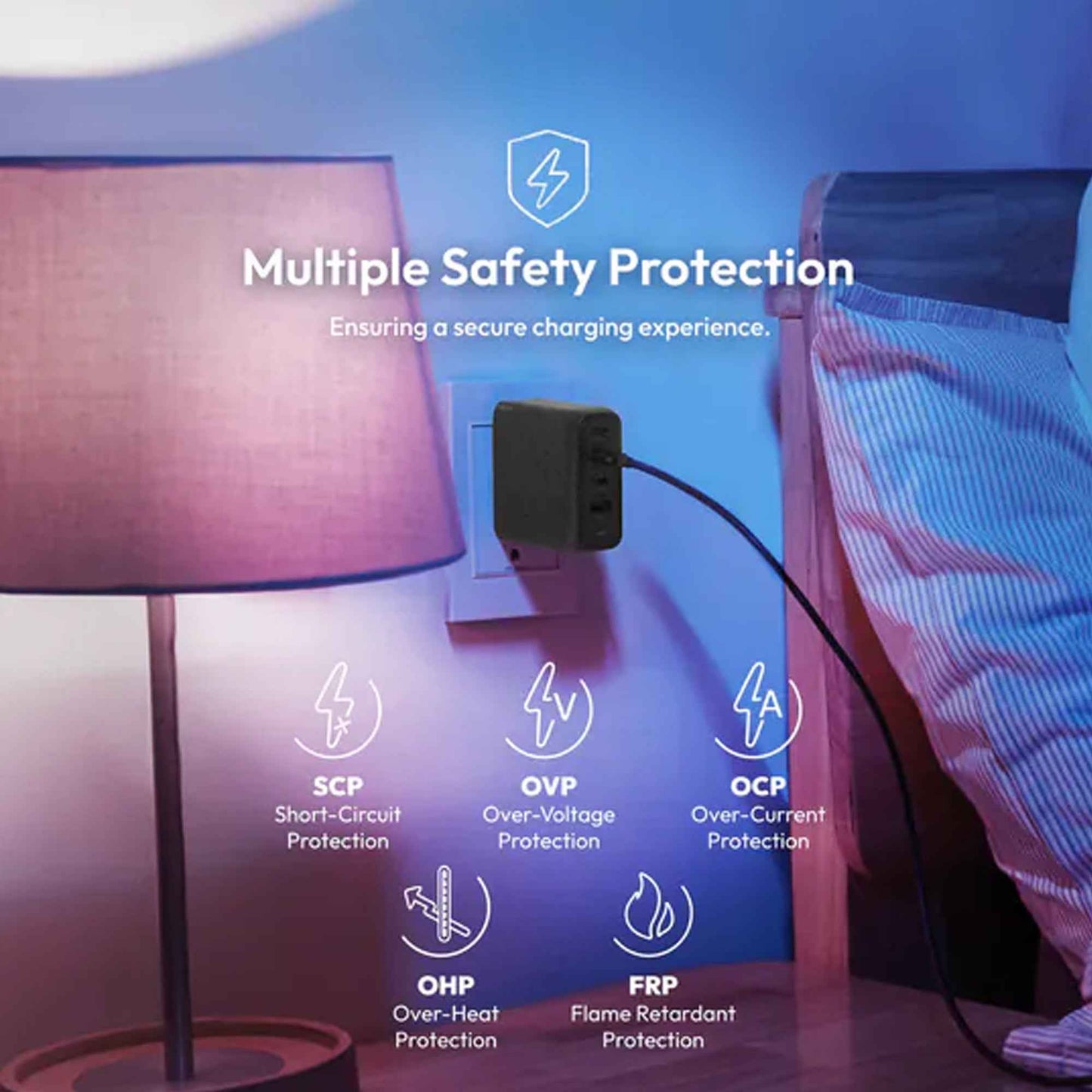 ADAM Elements P100 GaN 100W 4-Port Power Charging Kit with Universal Travel Plug and USB-C Cable