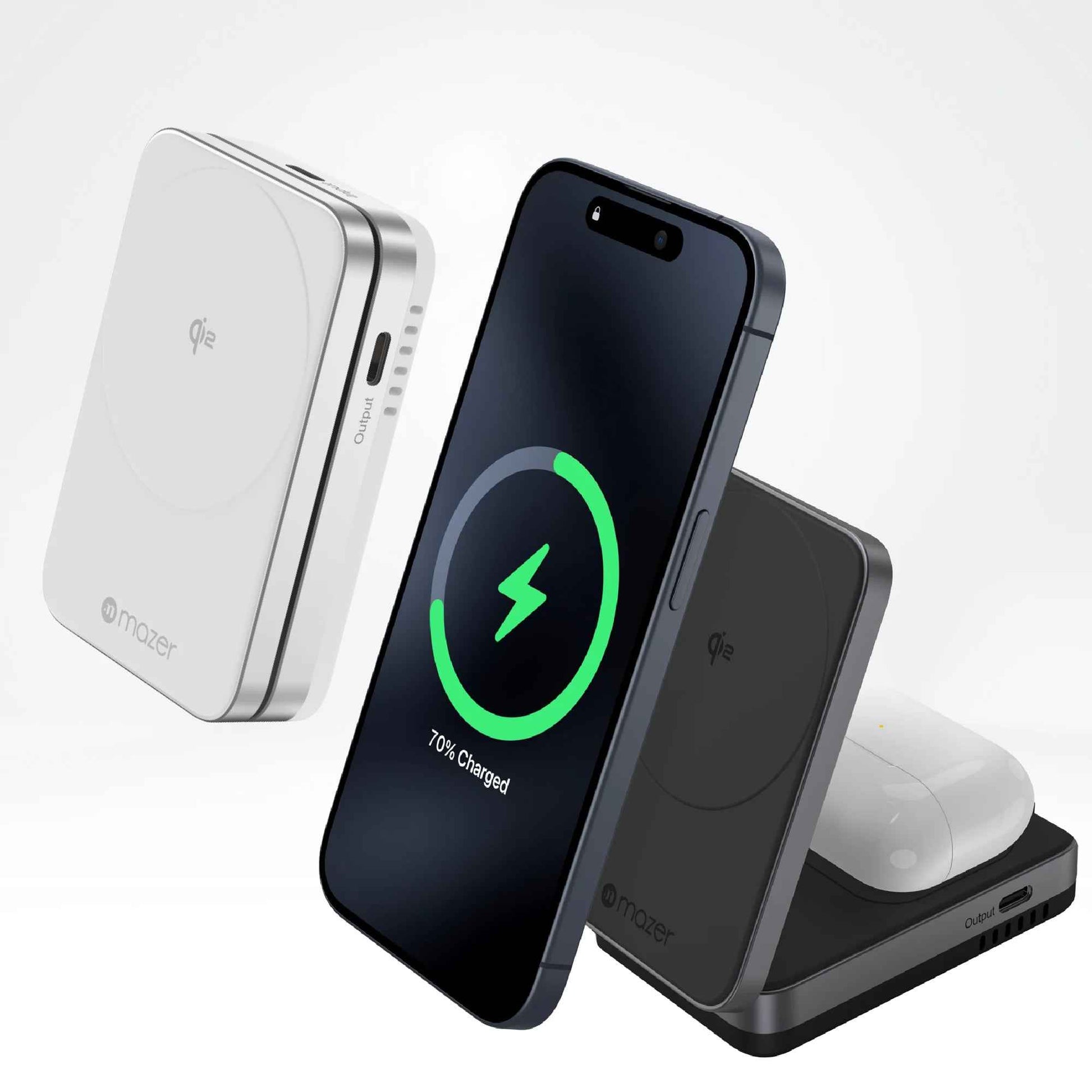 Mazer MagFold Duo+ - Qi2 Certified 2in1+ Wireless Charging Pad ( MagSafe Compatible ) (with MCMC /SIRIM Cert)