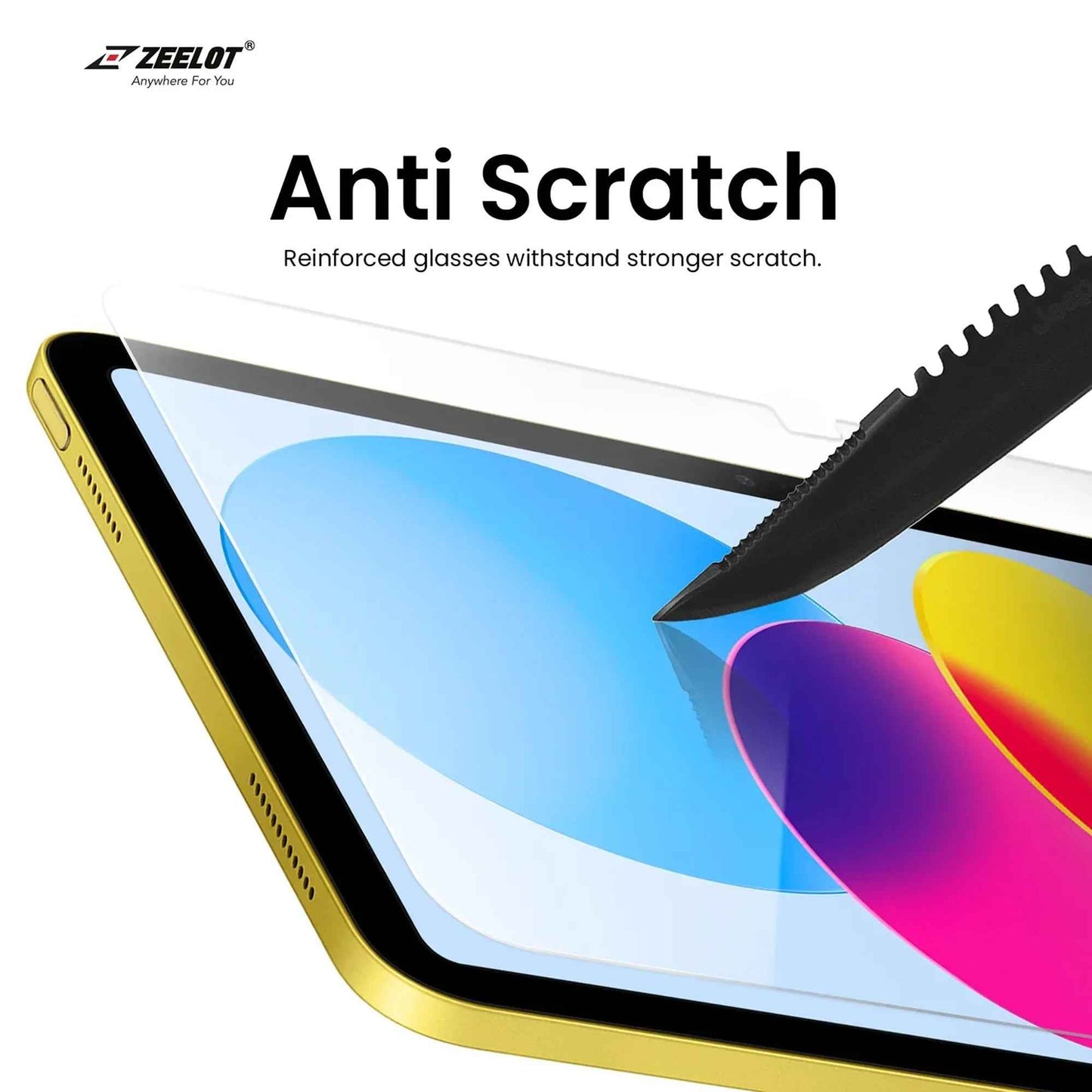 ZEELOT SOLIDsleek 2.5D Privacy , Clear , Anti-Glare Tempered Glass for iPad A16 11th Gen ( 2025 ) / iPad 10.9” 10th Gen ( 2022 ) Screen Protector