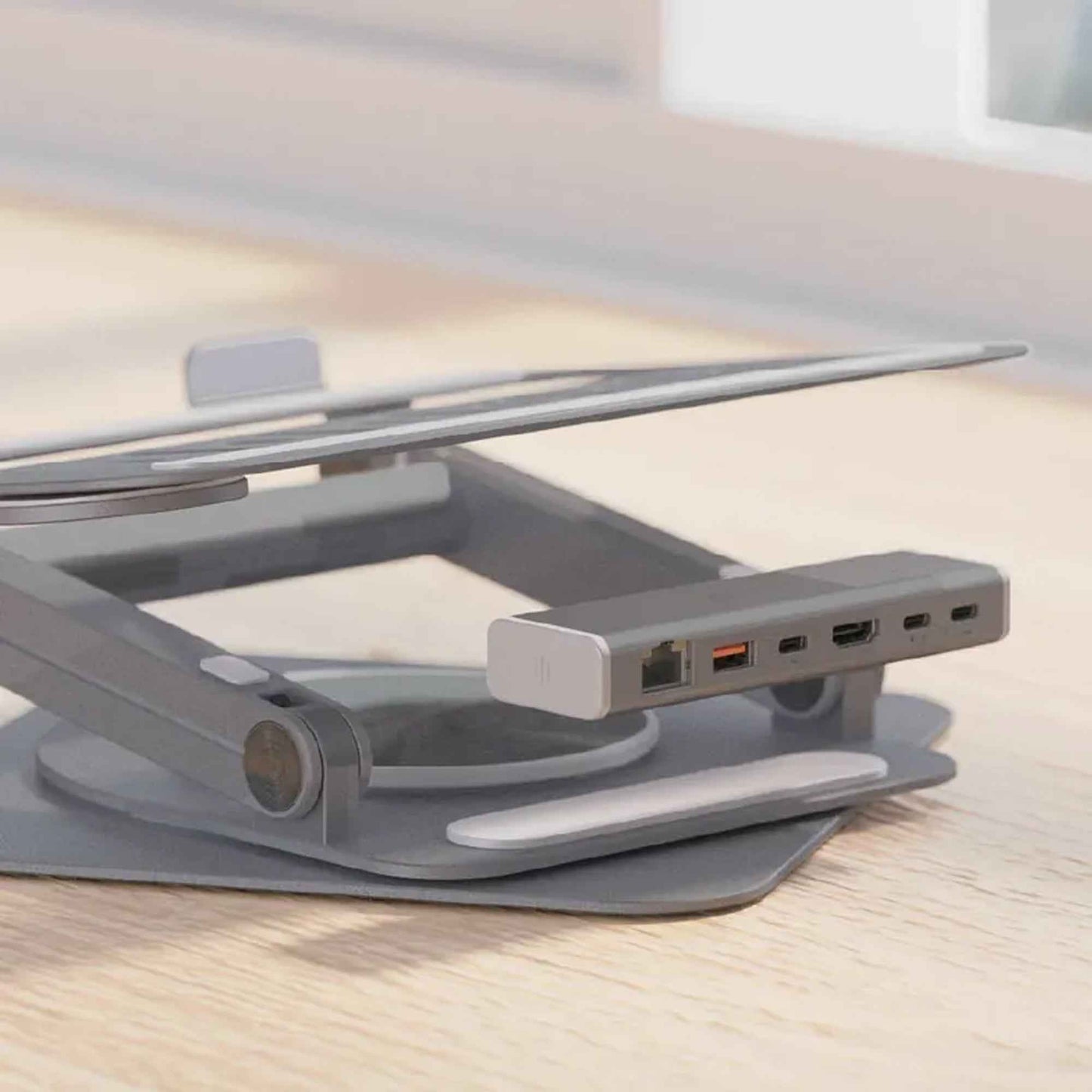 'ADAM elements Hub Stand Ultra USB-C Magnetic 6-in-1 Hub Stand (Gray)