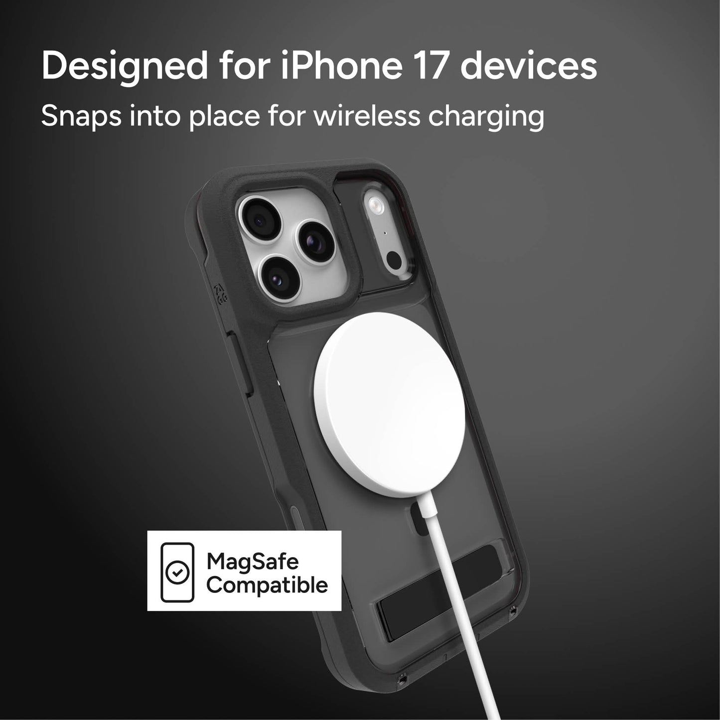 ZAGG Rainier Snap Kickstand with  Control Camera Button for iPhone 17 Pro Max Magnetic Case