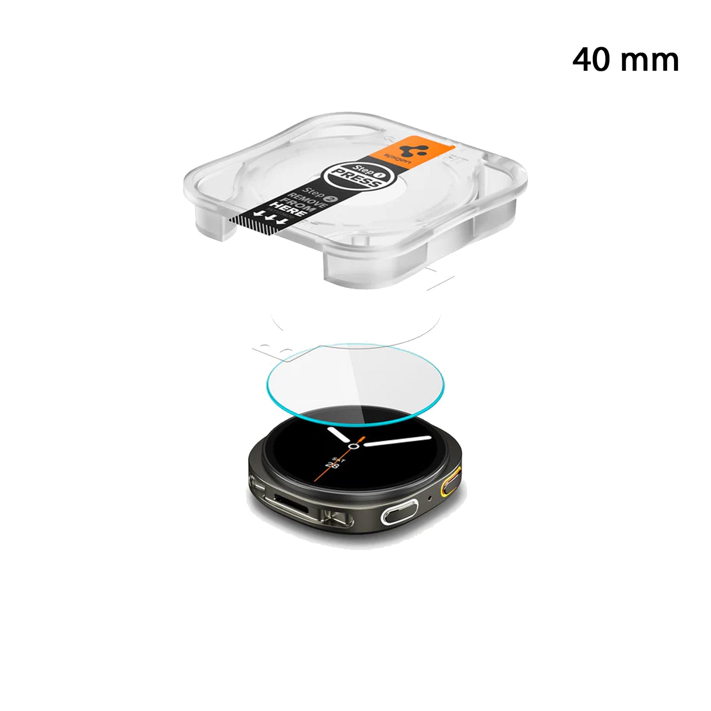 [ 2 Pack ] SPIGEN GLAS.tR EZ Fit Screen Protector for Samsung Galaxy Watch 8 / 8 Classic ( 46mm / 44mm / 40mm) with Installation Tray