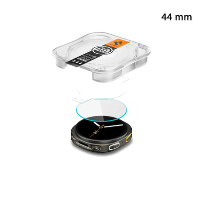 [ 2 Pack ] SPIGEN GLAS.tR EZ Fit Screen Protector for Samsung Galaxy Watch 8 / 8 Classic ( 46mm / 44mm / 40mm) with Installation Tray