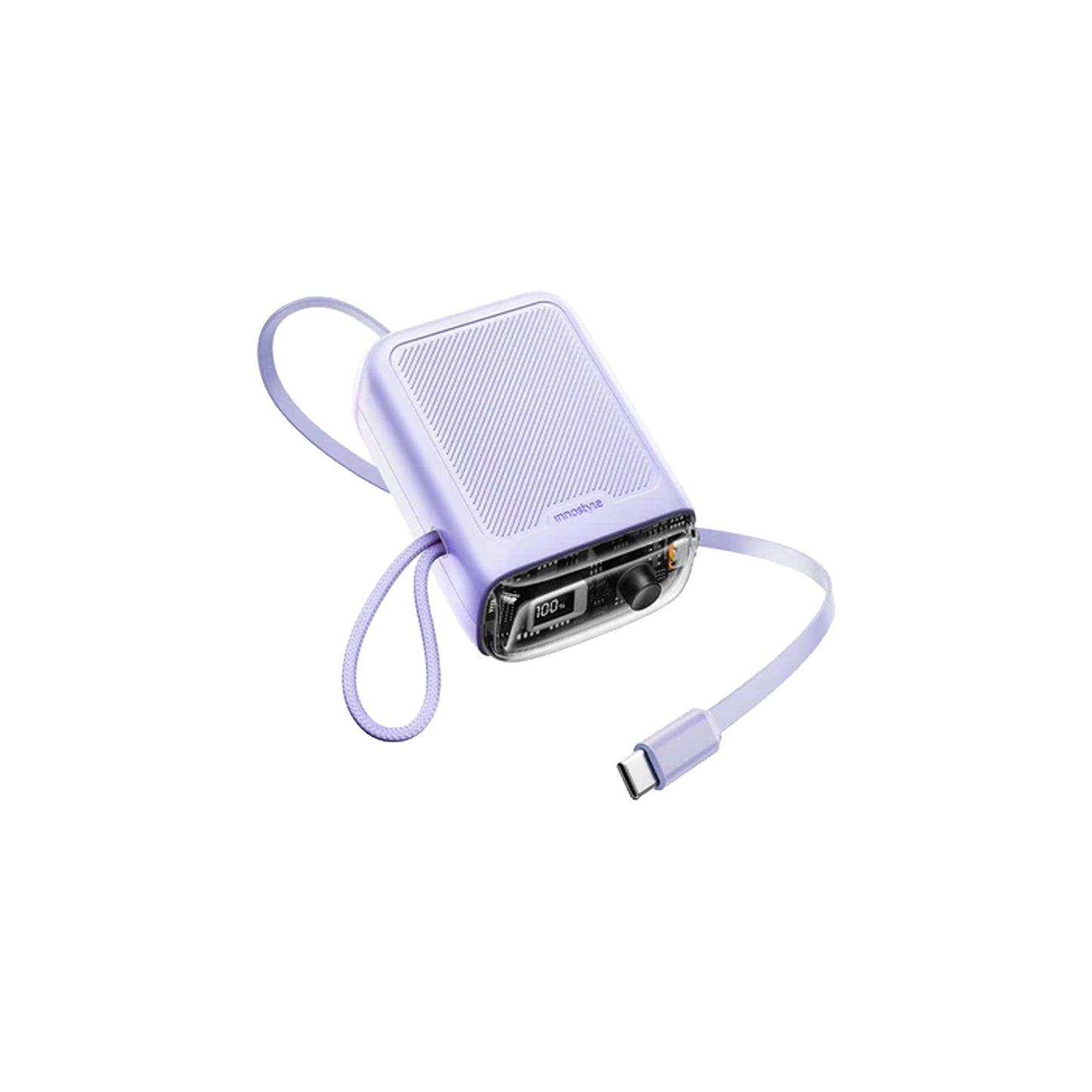 Innostyle TransiMini FlexCharge 10000mAh Power Bank with Built-in Retractable Cable (up to 60cm) 30W