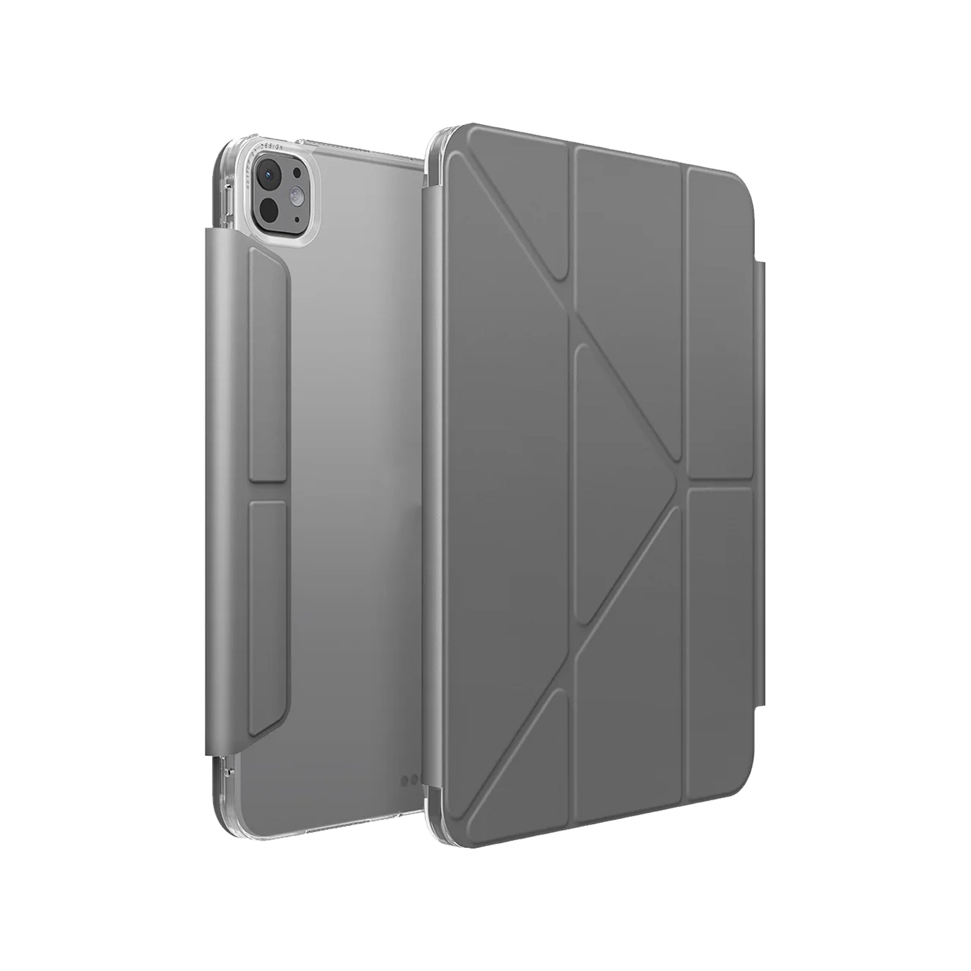 UNIQ Camden Click for iPad Pro 11" / iPad Pro 13" ( 2024 ) M4 Y-Fold Functionality with Stylus Holder - Rhino Grey - Forexengineer -Malaysia- 8886463688892-8886463688854