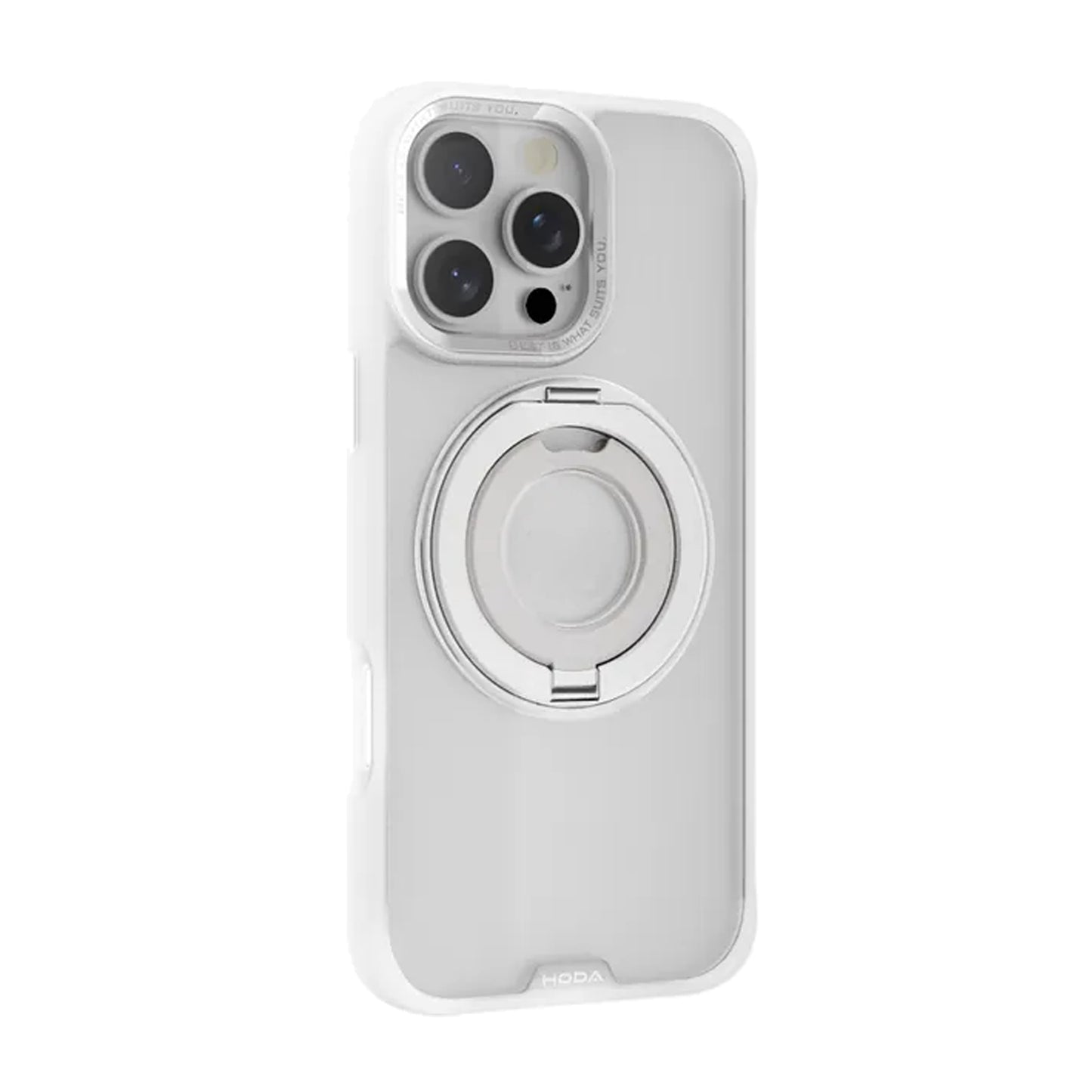 Hoda ROUGH Magnet with 360° Foldable Rotating Ring-holder Stand for iPhone 16 Series.