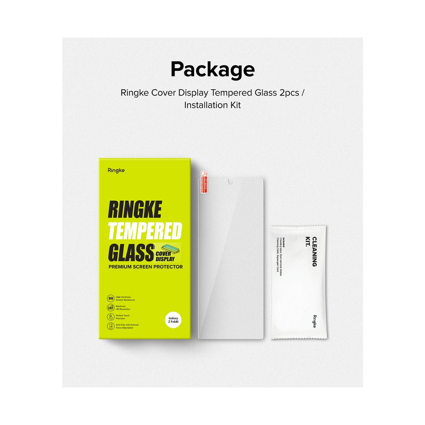 [2 PACK] Ringke Cover Display Tempered Glass for Samsung Galaxy Z Fold 6 - Clear