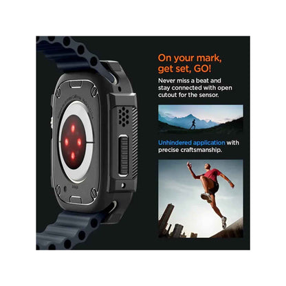 Spigen Rugged Armor for Apple Watch Ultra 2 / Ultra 49mm - Shock Absorbent Layer - Matte Black - Forexengineer -Malaysia- 8809811868753