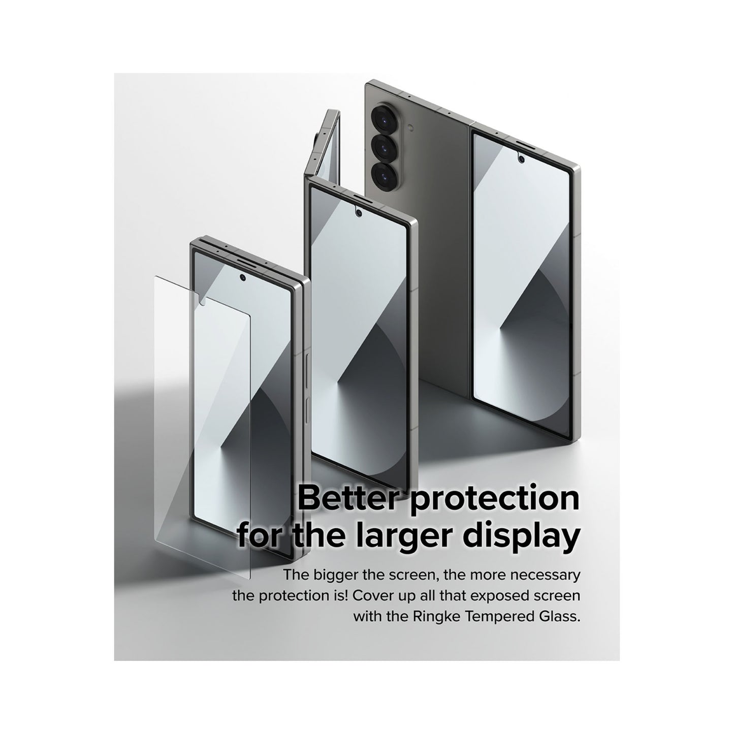 [2 PACK] Ringke Cover Display Tempered Glass for Samsung Galaxy Z Fold 6 - Clear