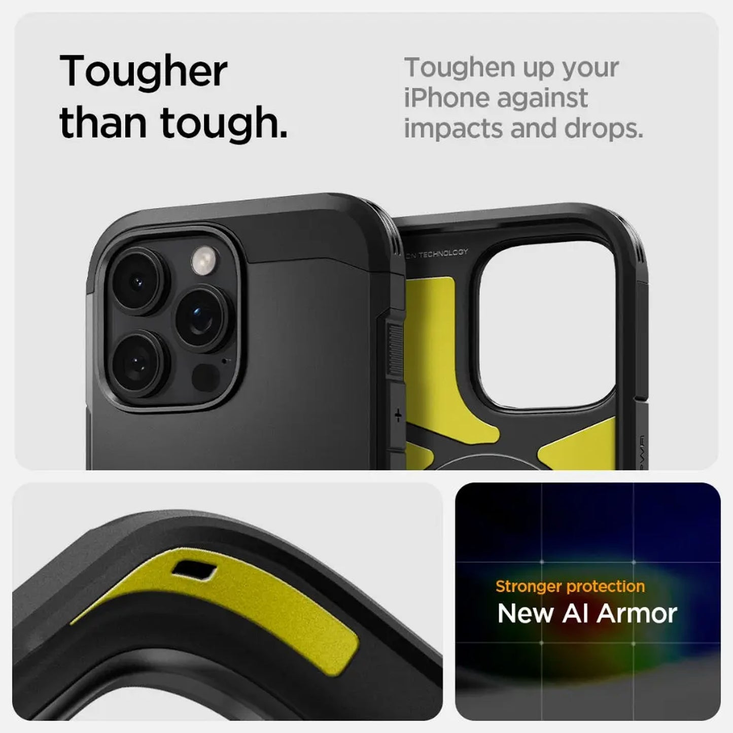 Spigen Tough Armor MagFit for iPhone 16 Series - Build-in Kickstand and MagSafe Compatible