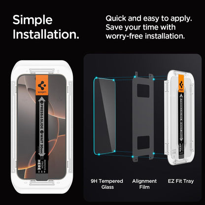 [2 PACK] Spigen Glas.tR EZ Fit Tempered Glass Screen Protector for iPhone 16 & 15 Series - Clear - Forexengineer -Malaysia