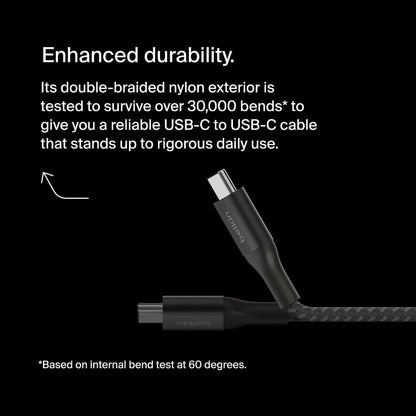 [ONLINE EXCLUSIVE] BELKIN BoostCharge USB-C to USB-C 240W PD3.1 480 Mbps Braided Cable - Forexengineer -Malaysia- 745883859047-745883859061-745883859054-CAB015BT2MWH