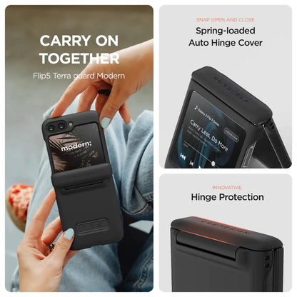 VRS Design Terra Guard Modern for Samsung Galaxy Z Flip 5 - Matte Black - Forexengineer -Malaysia- 8809919628945