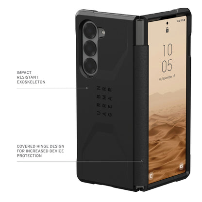 UAG Civilian for Samsung Galaxy Z Fold 6 - Covered Hinge and Qi Wireless Charger Compatible - Forexengineer -Malaysia- 840283913693-840283913709-840283913716