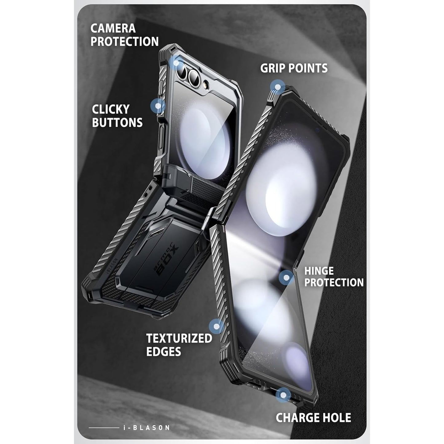 i-Blason Armorbox for Samsung Galaxy Z Flip 6 - With Built-in Screen Protector and  Belt Clip Holster