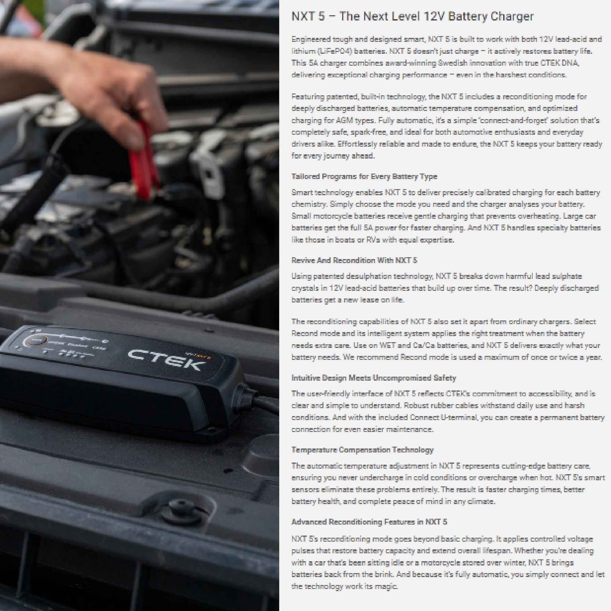 CTEK NXT 5 12V Smart Battery Charger