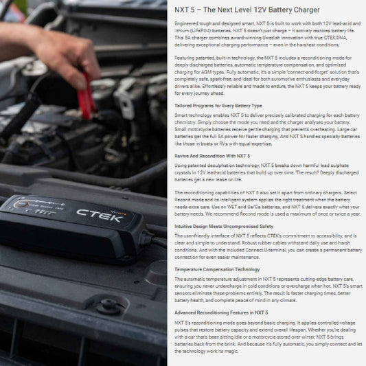 CTEK NXT 5 12V Smart Battery Charger
