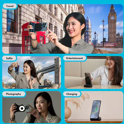 ADAM Elements SELFIE SHOT Magnetic Hand Grip with Power Bank 5000mAh - Wrist Strap and Magnetic Ring Included