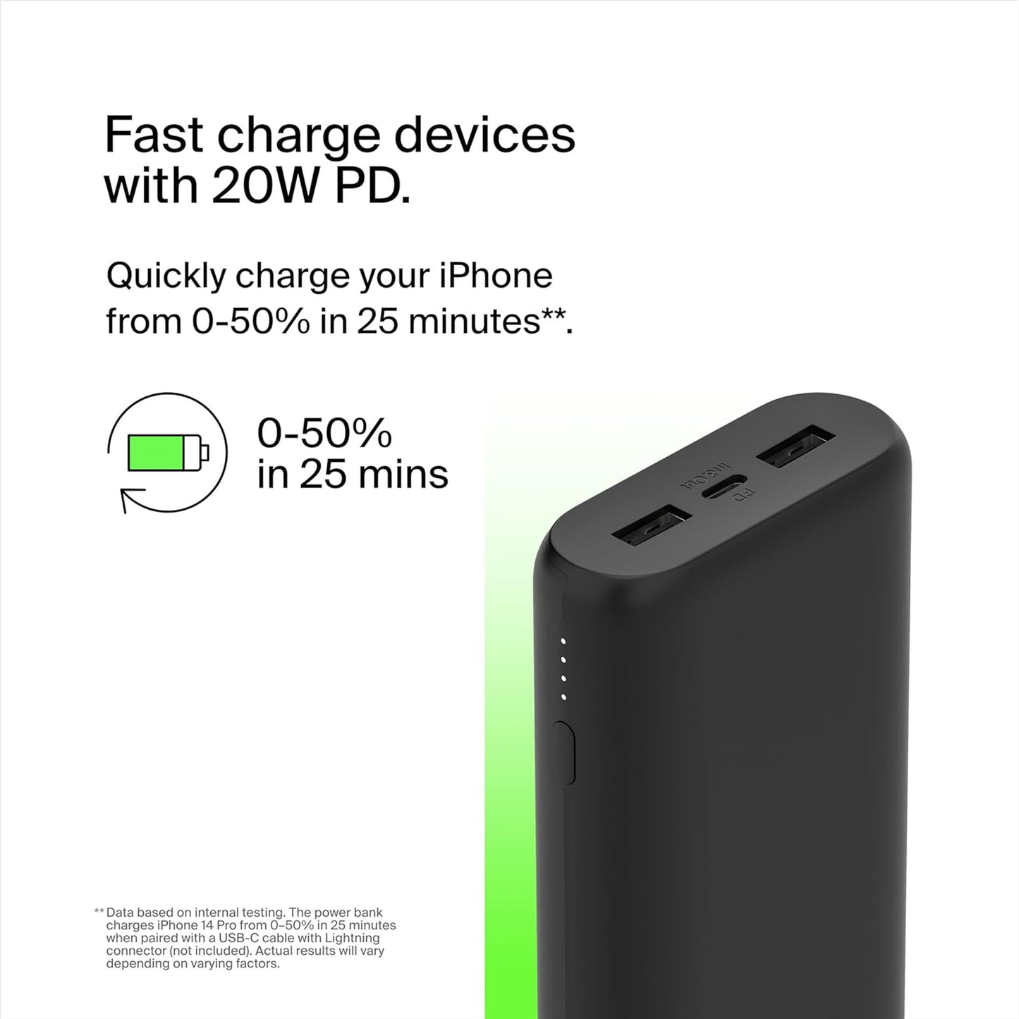 [ONLINE EXCLUSIVE] BELKIN BoostCharge PD20W 20000mAh 3 Ports Power Bank - Black